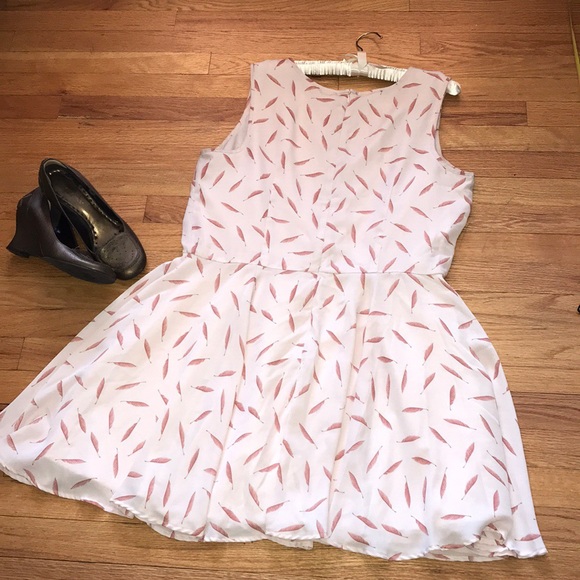 Maison Jules Dresses & Skirts - Maison Jules Fit and Flare Feather Dress